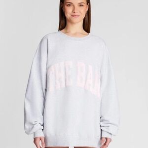 The Bar VARSITY SWEATSHIRT LT HEATHER GREY / BLUSH